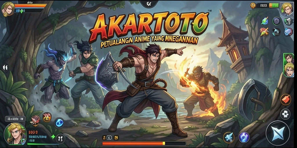 Tampilan gameplay AKARTOTO yang memukau dan dinamis.