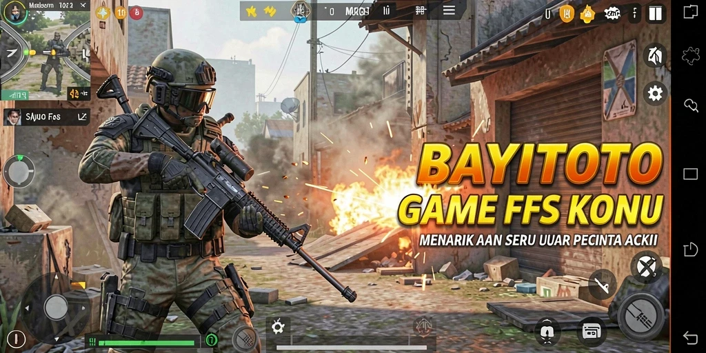 Tampilan menegangkan dari gameplay BAYITOTO dalam aksi FPS.