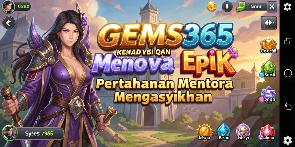 Menampilkan gameplay menarik di GEMS365 untuk strategi Tower Defense.