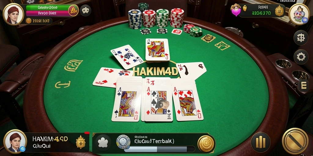 Screenshot HAKIM4D menampilkan permainan QiuQiu yang seru.
