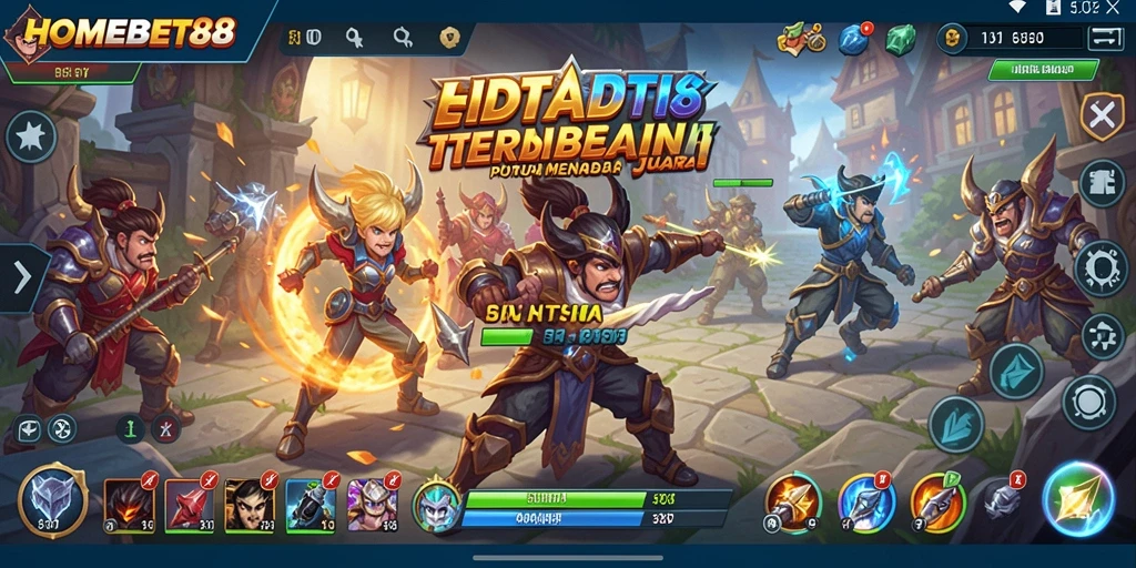Tampilan gameplay HOMEBET88 yang menarik dan strategi kompleks.