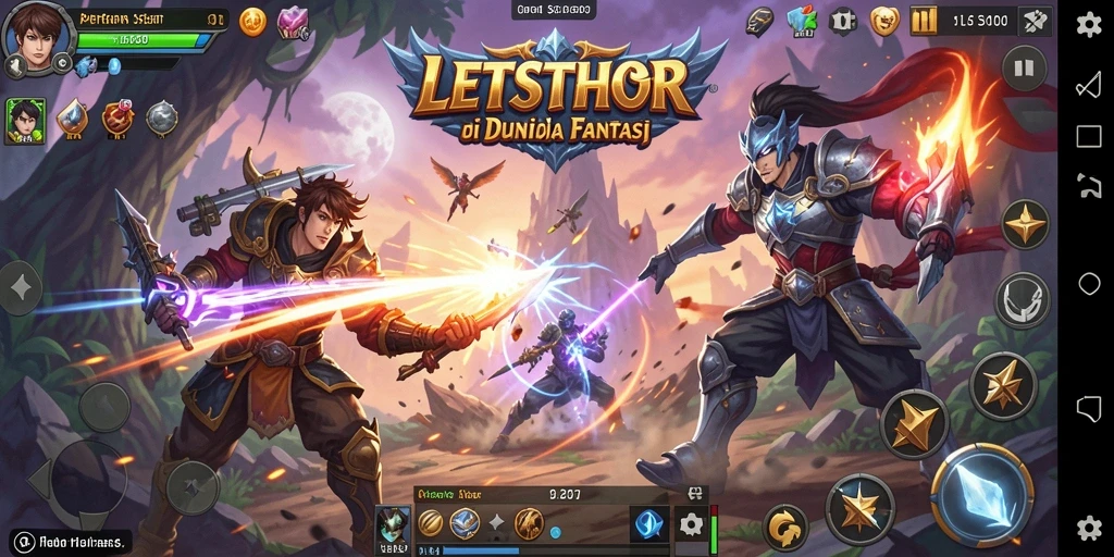 Tampilan gameplay LETSTHOR yang menegangkan dan mendebarkan saat bertarung.