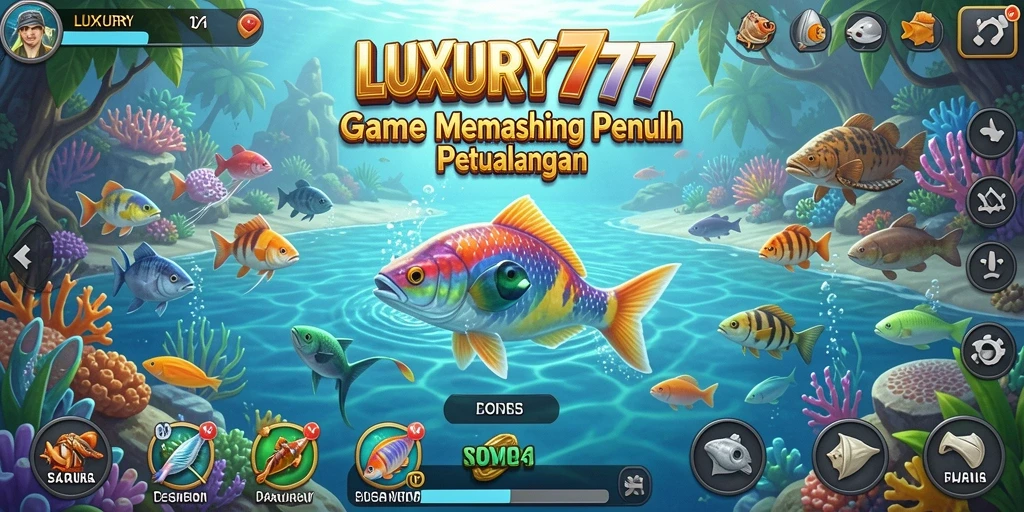 Tampilan permainan LUXURY777 yang memikat dengan aktivitas memancing.