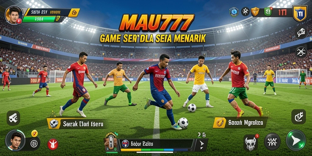 Tampilan gameplay MAU777 yang mendebarkan saat pertandingan sepak bola.