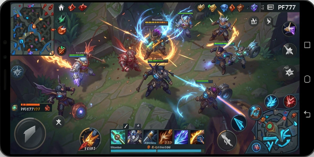 Tampilan dinamis pertarungan epik dalam game MOBA