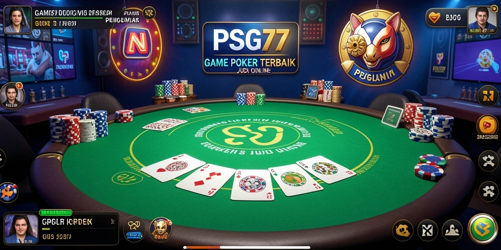 Tampilan menarik dari gameplay Poker di PSG77 dengan pemain yang kompetitif.