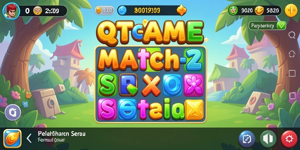 Tampilan gameplay QTGAME dengan elemen Match-3 yang menarik.