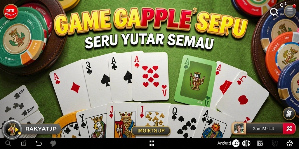 Tampilan gameplay RAKYATJP yang seru dan interaktif dalam bermain Gaple.