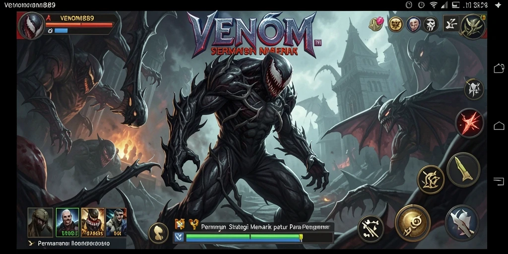 Tangkapan layar gameplay <strong>VENOM889</strong> menunjukkan pertempuran strategis yang intens.