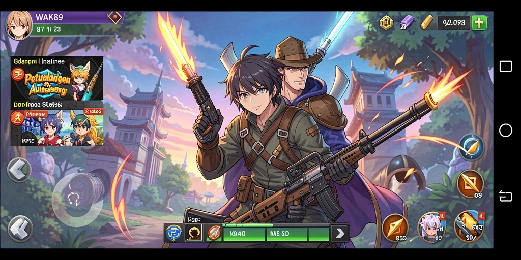 Tampilan dinamis dari gameplay WAK89 yang penuh warna.