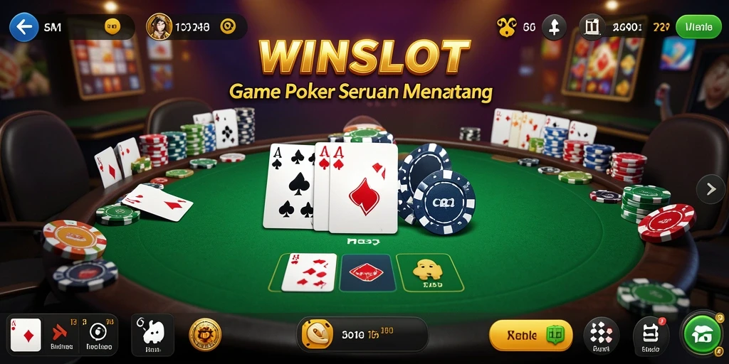 Tampilan gameplay WINSLOT dengan suasana meja poker yang realistis.