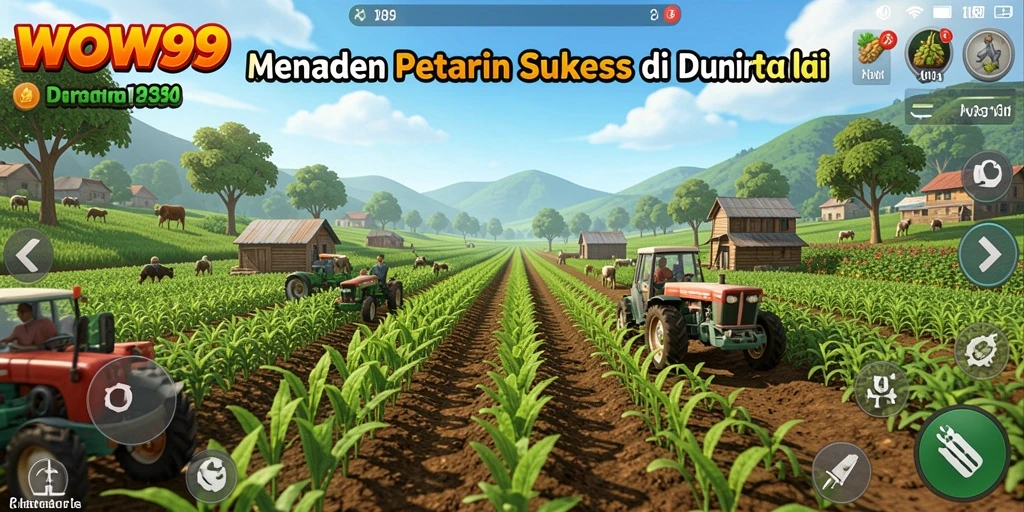 Gameplay WOW99 menampilkan keseruan bertani dan berternak.
